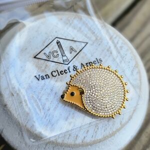 Hedgehog Brooch With Bag (Stamped)